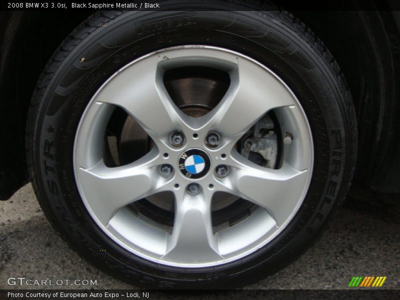 Black Sapphire Metallic / Black 2008 BMW X3 3.0si