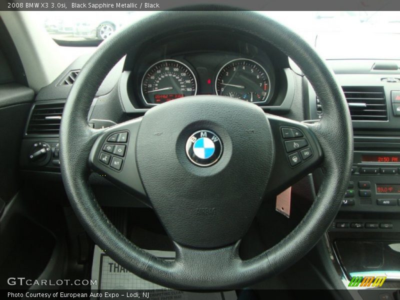 Black Sapphire Metallic / Black 2008 BMW X3 3.0si