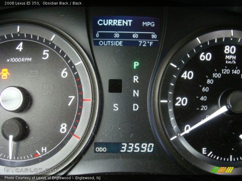 Obsidian Black / Black 2008 Lexus ES 350