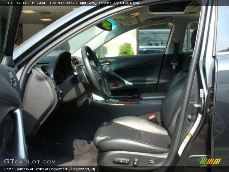 Obsidian Black / Light Gray/Espresso Birds-Eye Maple 2010 Lexus RX 350 AWD