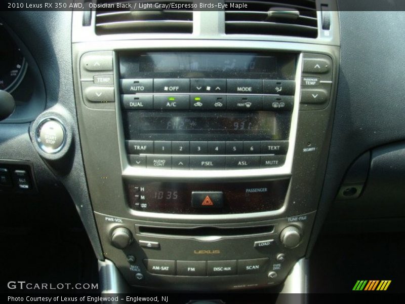 Obsidian Black / Light Gray/Espresso Birds-Eye Maple 2010 Lexus RX 350 AWD
