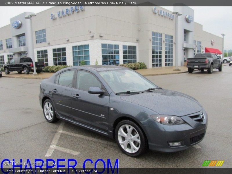 Metropolitan Gray Mica / Black 2009 Mazda MAZDA3 s Grand Touring Sedan