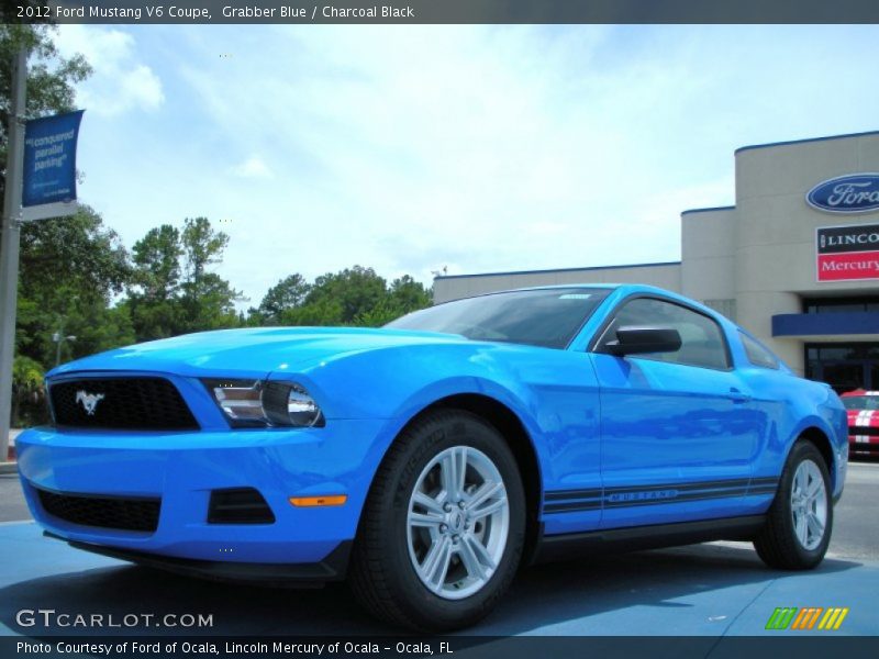 Grabber Blue / Charcoal Black 2012 Ford Mustang V6 Coupe