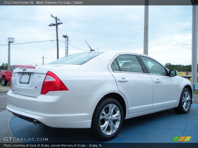 White Platinum Tri-Coat / Camel 2012 Ford Fusion SE