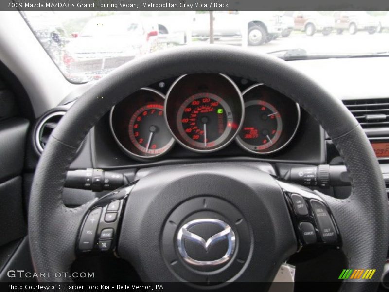 Metropolitan Gray Mica / Black 2009 Mazda MAZDA3 s Grand Touring Sedan