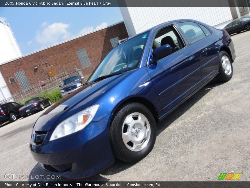 Eternal Blue Pearl / Gray 2005 Honda Civic Hybrid Sedan