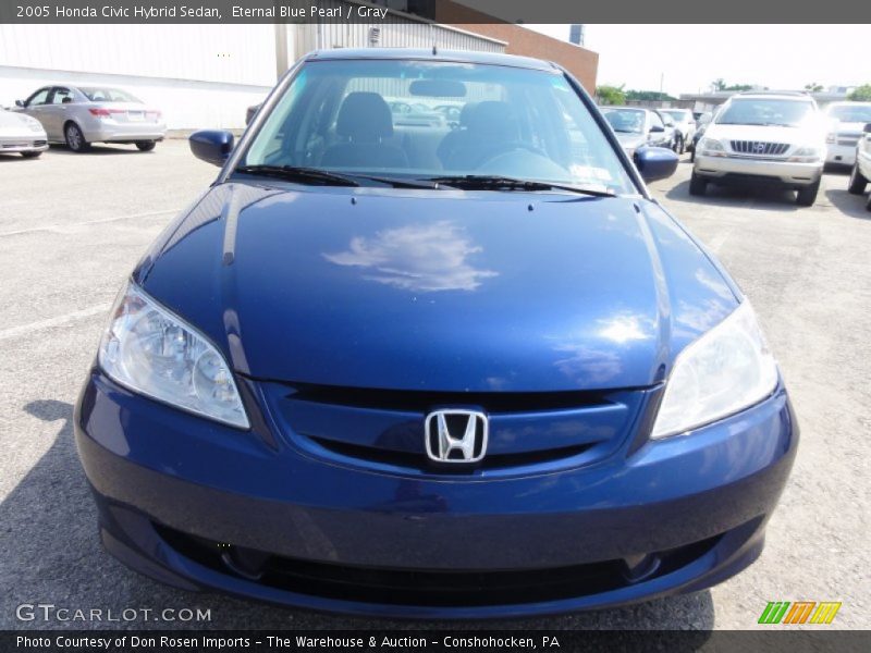Eternal Blue Pearl / Gray 2005 Honda Civic Hybrid Sedan