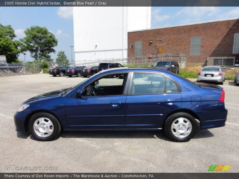 Eternal Blue Pearl / Gray 2005 Honda Civic Hybrid Sedan