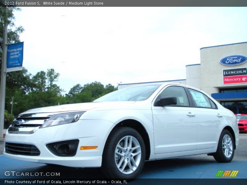 White Suede / Medium Light Stone 2012 Ford Fusion S