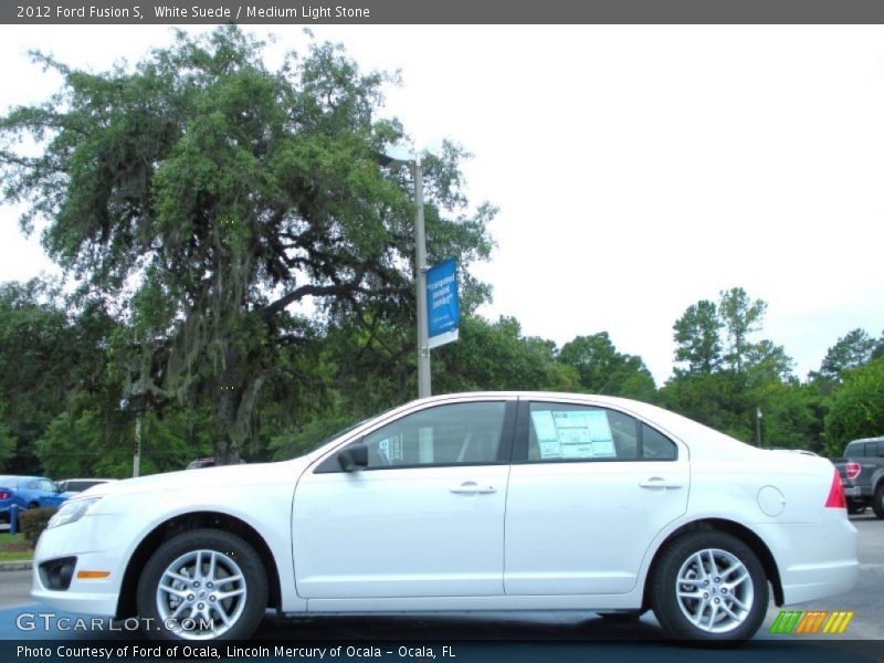 White Suede / Medium Light Stone 2012 Ford Fusion S