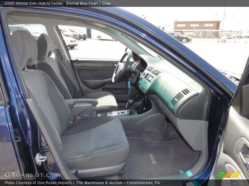 Eternal Blue Pearl / Gray 2005 Honda Civic Hybrid Sedan