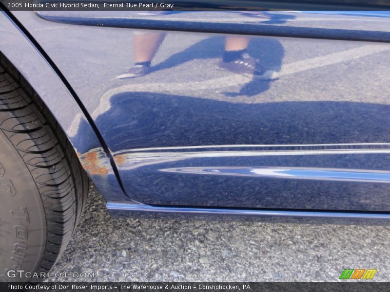 Eternal Blue Pearl / Gray 2005 Honda Civic Hybrid Sedan