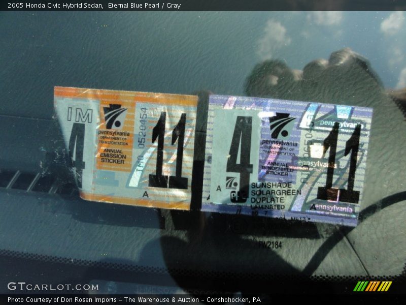 Eternal Blue Pearl / Gray 2005 Honda Civic Hybrid Sedan
