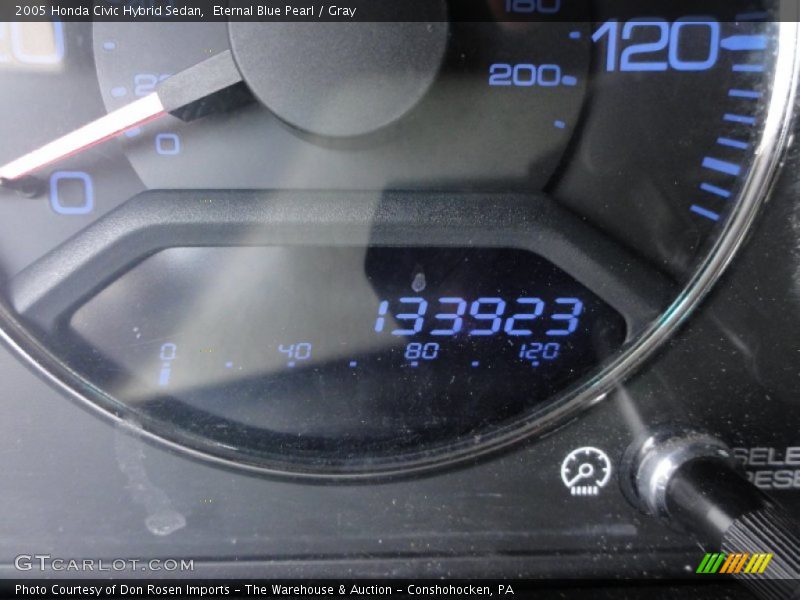 Eternal Blue Pearl / Gray 2005 Honda Civic Hybrid Sedan