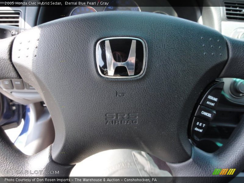 Eternal Blue Pearl / Gray 2005 Honda Civic Hybrid Sedan