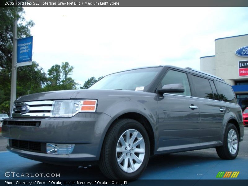 Sterling Grey Metallic / Medium Light Stone 2009 Ford Flex SEL