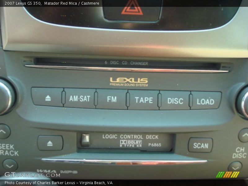 Matador Red Mica / Cashmere 2007 Lexus GS 350