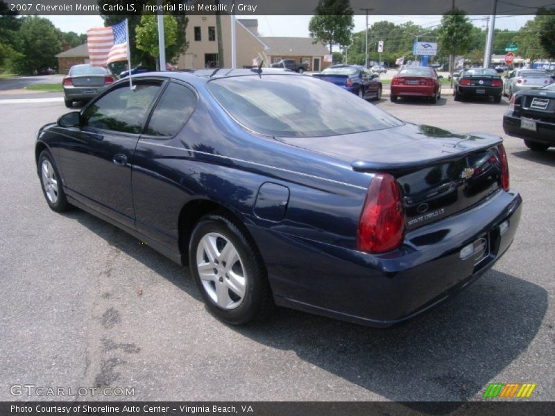 Imperial Blue Metallic / Gray 2007 Chevrolet Monte Carlo LS
