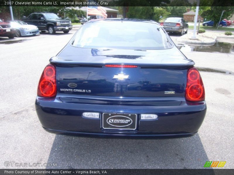 Imperial Blue Metallic / Gray 2007 Chevrolet Monte Carlo LS