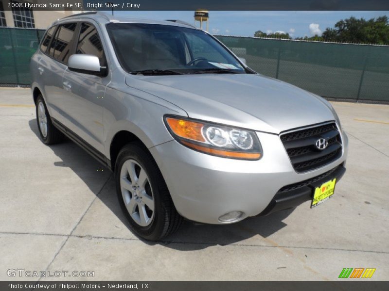 Bright Silver / Gray 2008 Hyundai Santa Fe SE