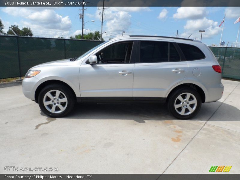 Bright Silver / Gray 2008 Hyundai Santa Fe SE