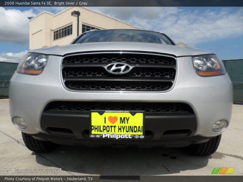 Bright Silver / Gray 2008 Hyundai Santa Fe SE
