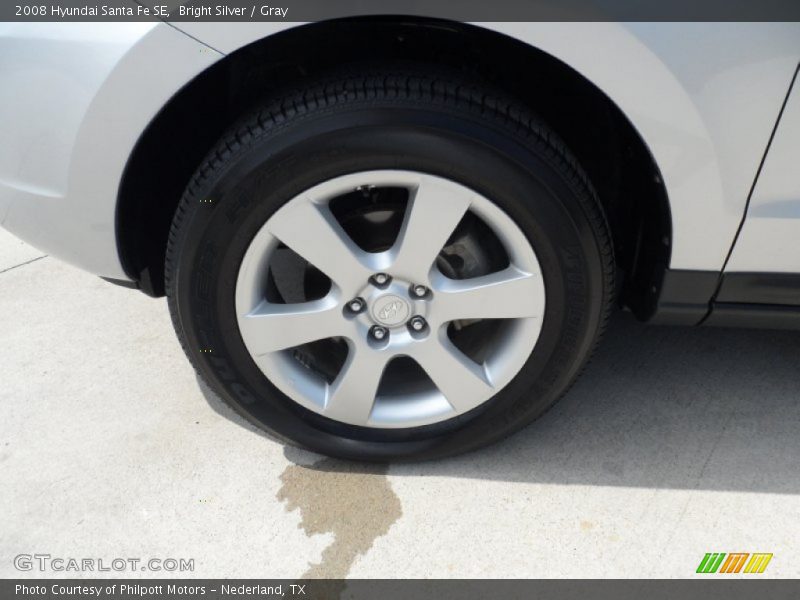 Bright Silver / Gray 2008 Hyundai Santa Fe SE