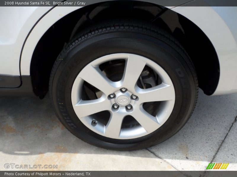 Bright Silver / Gray 2008 Hyundai Santa Fe SE