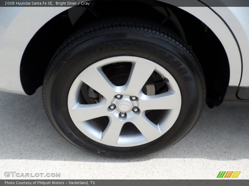 Bright Silver / Gray 2008 Hyundai Santa Fe SE