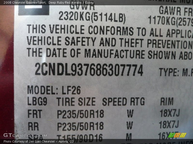 Deep Ruby Red Metallic / Ebony 2008 Chevrolet Equinox Sport