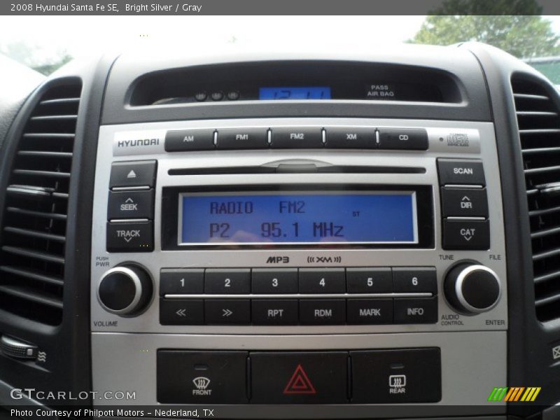 Bright Silver / Gray 2008 Hyundai Santa Fe SE