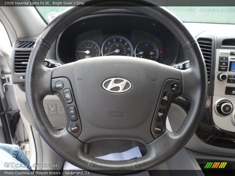 Bright Silver / Gray 2008 Hyundai Santa Fe SE