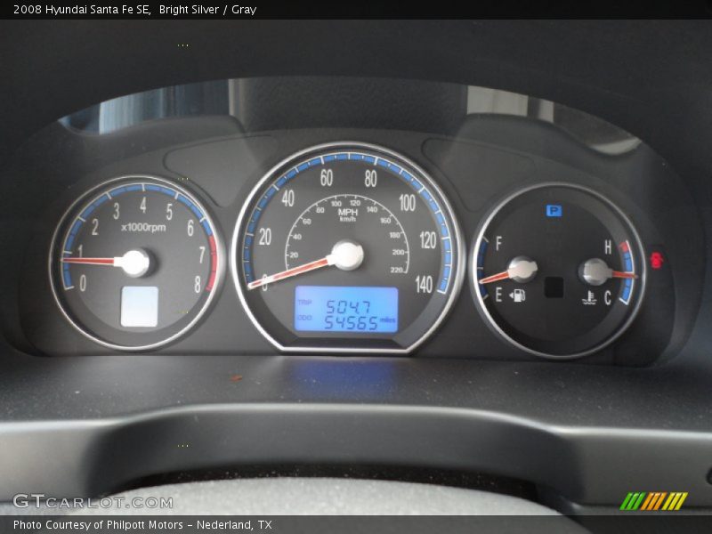 Bright Silver / Gray 2008 Hyundai Santa Fe SE