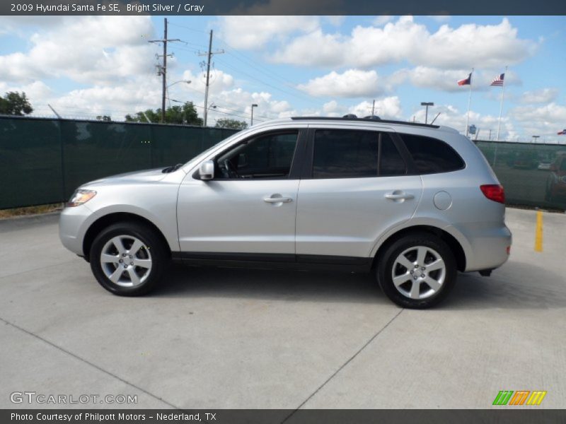 Bright Silver / Gray 2009 Hyundai Santa Fe SE