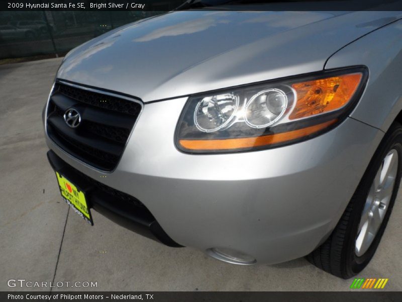 Bright Silver / Gray 2009 Hyundai Santa Fe SE