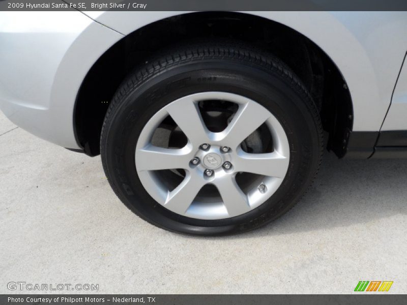 Bright Silver / Gray 2009 Hyundai Santa Fe SE