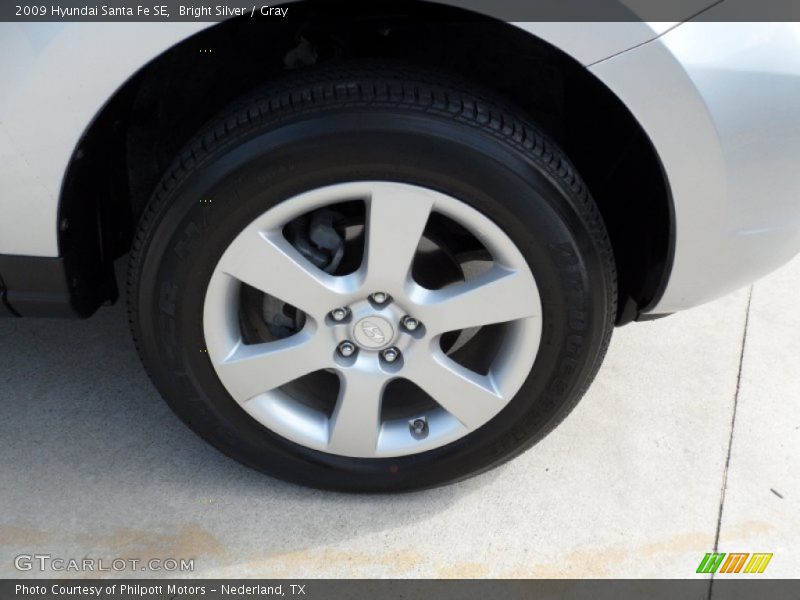 Bright Silver / Gray 2009 Hyundai Santa Fe SE