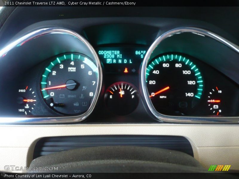 Cyber Gray Metallic / Cashmere/Ebony 2011 Chevrolet Traverse LTZ AWD