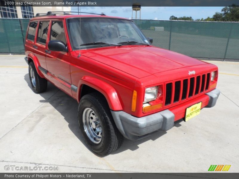 Flame Red / Agate Black 2000 Jeep Cherokee Sport