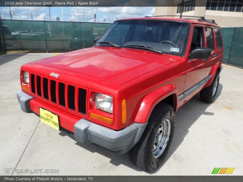 Flame Red / Agate Black 2000 Jeep Cherokee Sport