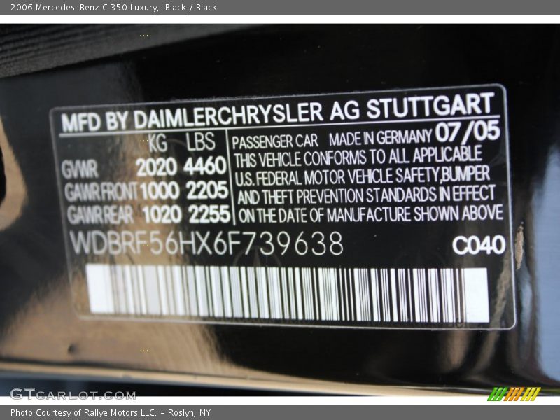 Black / Black 2006 Mercedes-Benz C 350 Luxury