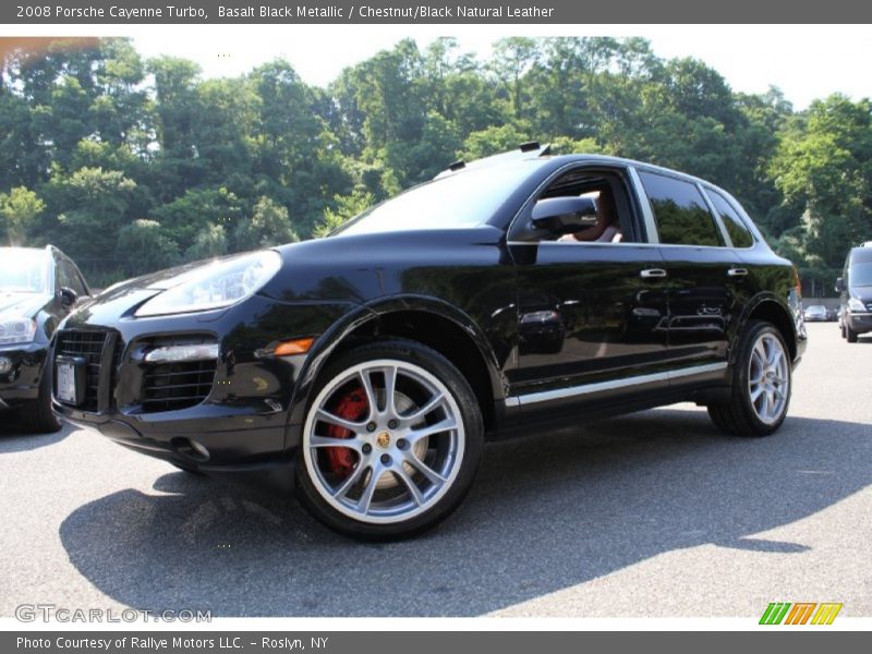Basalt Black Metallic / Chestnut/Black Natural Leather 2008 Porsche Cayenne Turbo