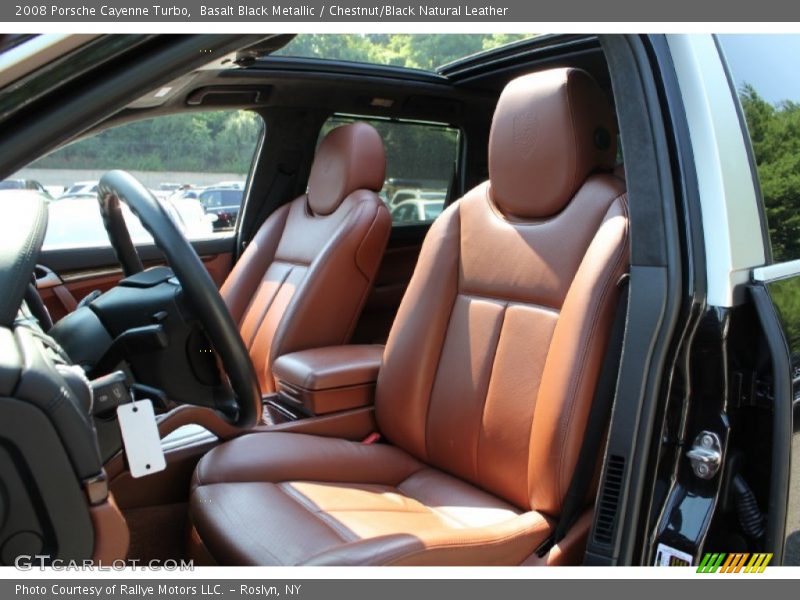 Basalt Black Metallic / Chestnut/Black Natural Leather 2008 Porsche Cayenne Turbo