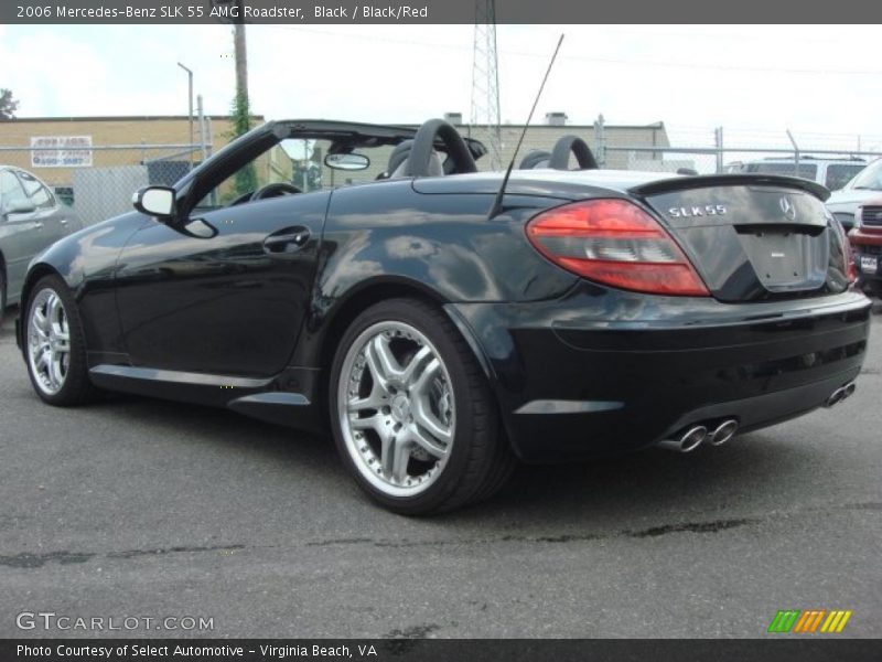 Black / Black/Red 2006 Mercedes-Benz SLK 55 AMG Roadster