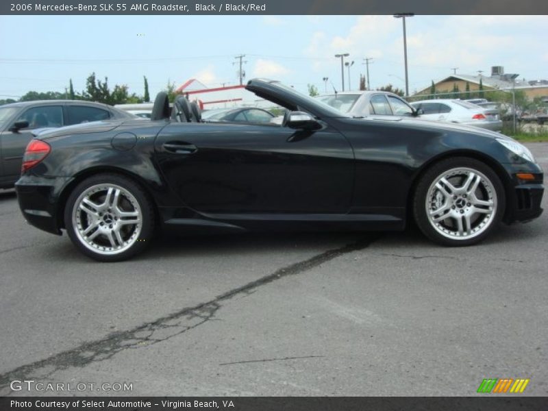 Black / Black/Red 2006 Mercedes-Benz SLK 55 AMG Roadster