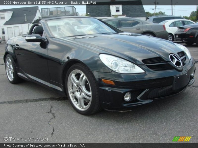 Black / Black/Red 2006 Mercedes-Benz SLK 55 AMG Roadster