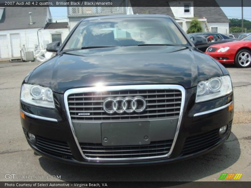 Brilliant Black / Black/Amaretto 2007 Audi A8 4.2 quattro