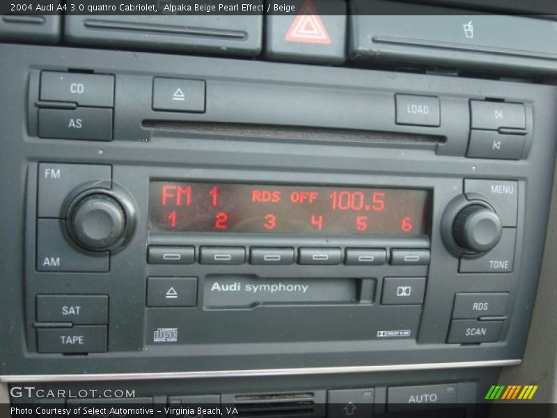 Controls of 2004 A4 3.0 quattro Cabriolet