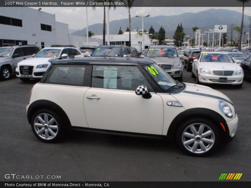 Pepper White / Carbon Black/Black 2007 Mini Cooper S Hardtop