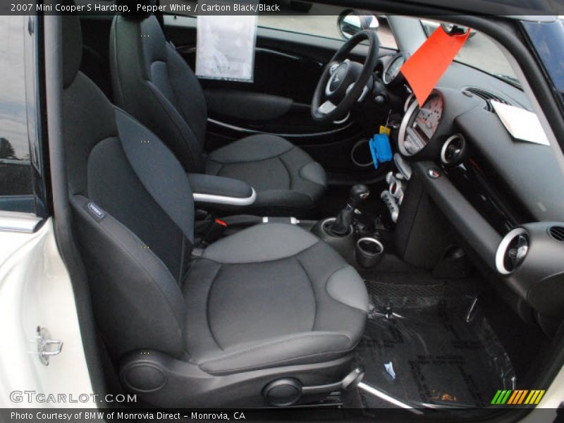 Pepper White / Carbon Black/Black 2007 Mini Cooper S Hardtop